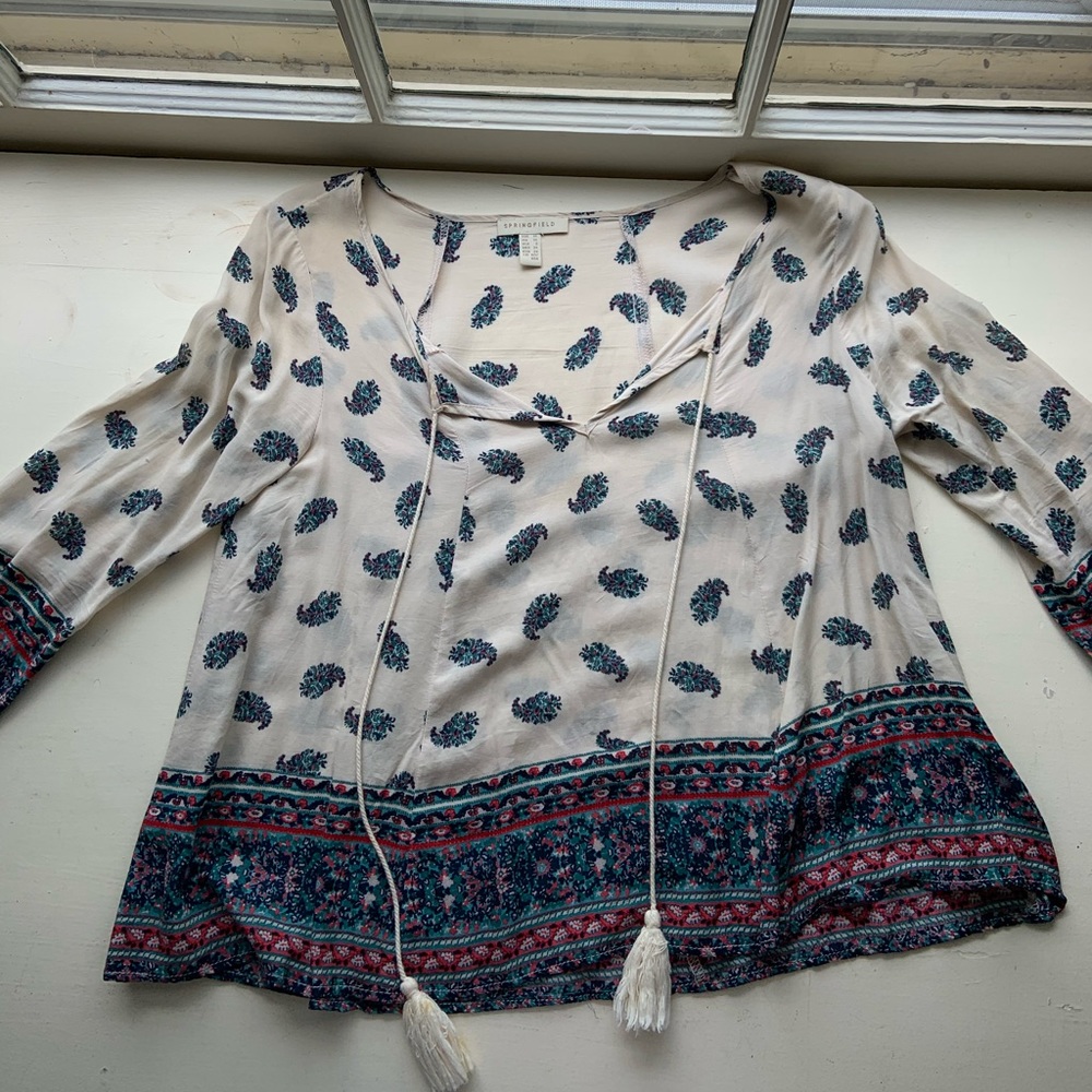 Paisley peasant blouse